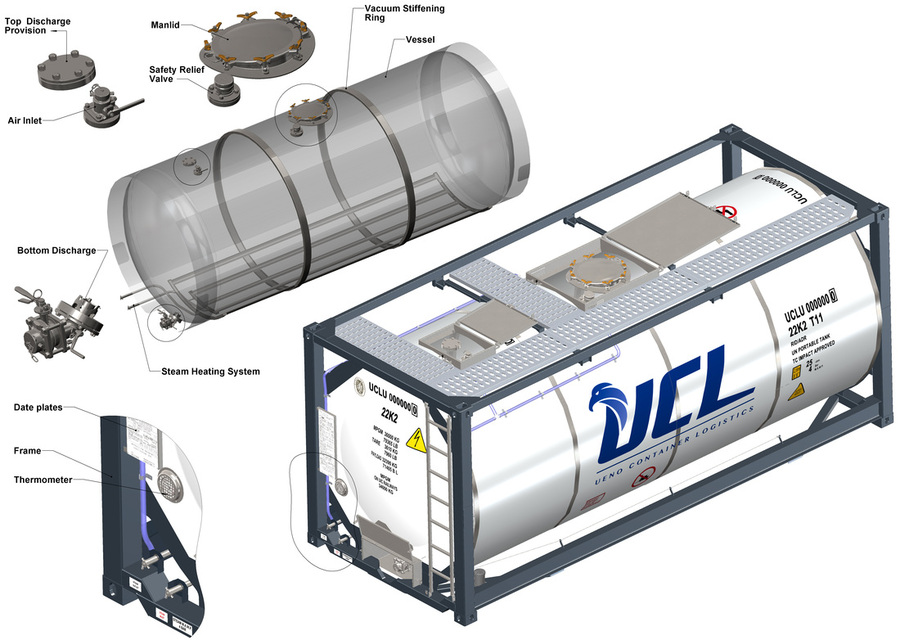UCL ISO Tank Container on Trailer